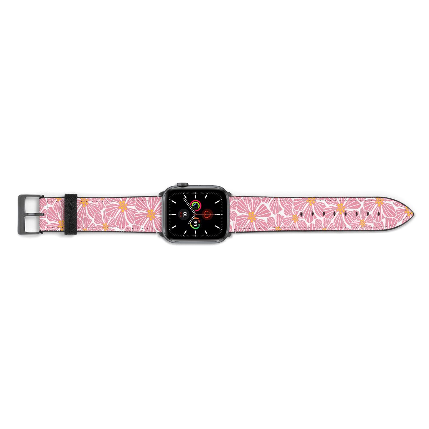 Pink Flowers Apple Watch Strap Landscape Image Space Grey Hardware