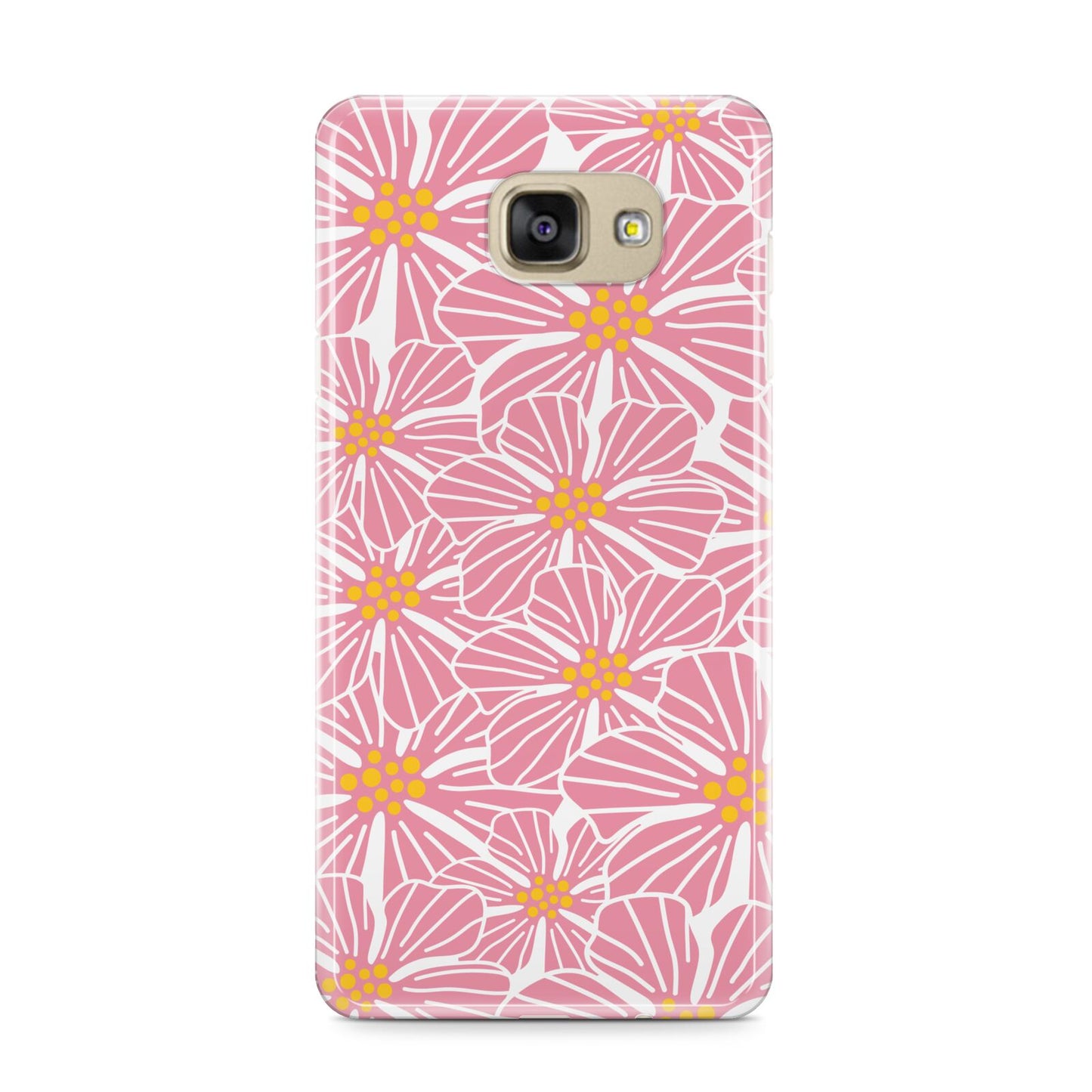 Pink Flowers Samsung Galaxy A9 2016 Case on gold phone