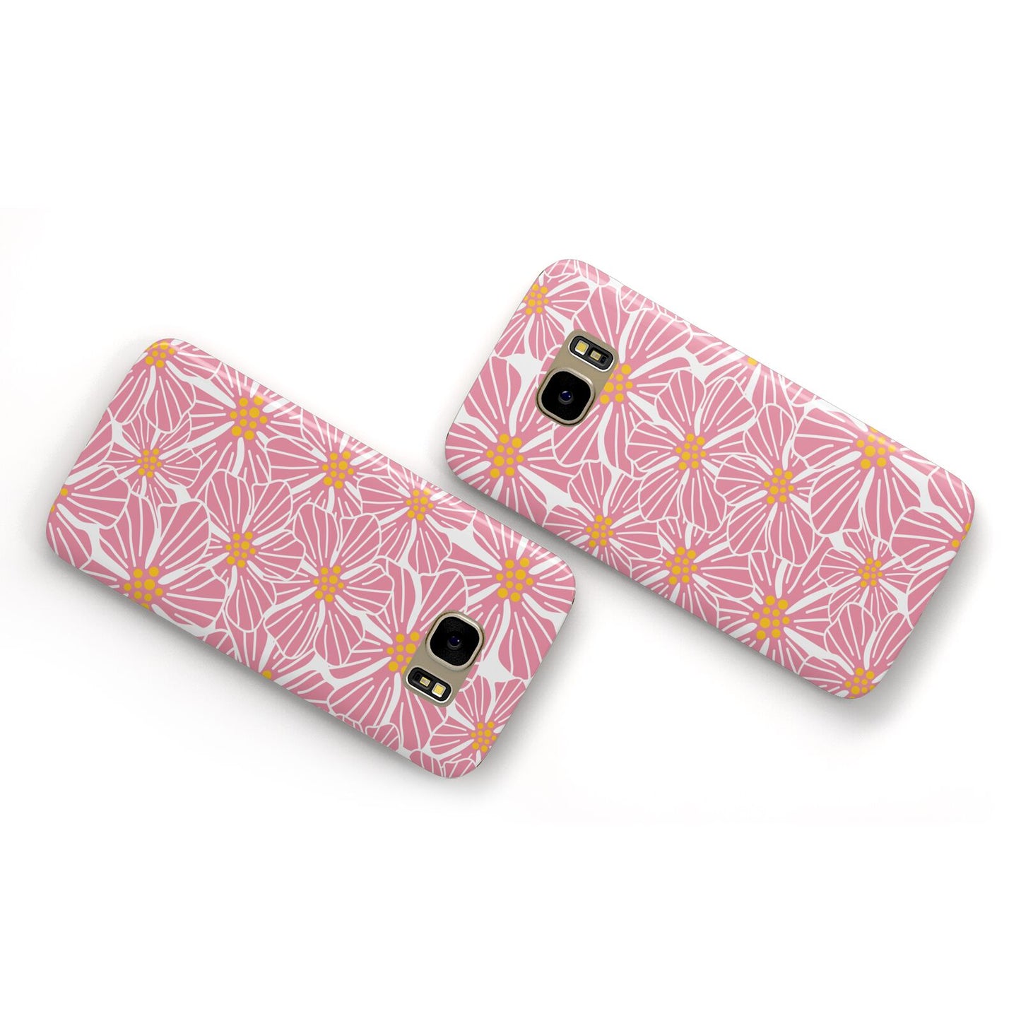 Pink Flowers Samsung Galaxy Case Flat Overview