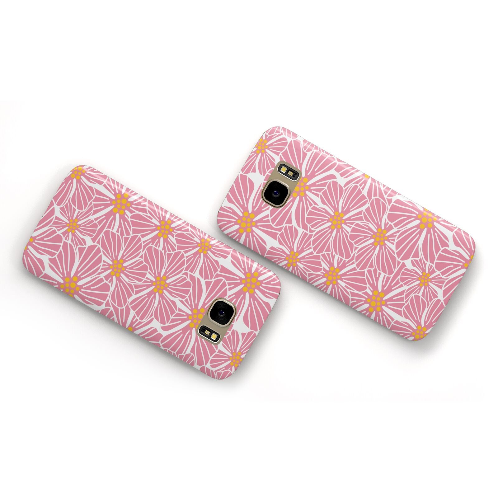 Pink Flowers Samsung Galaxy Case Flat Overview