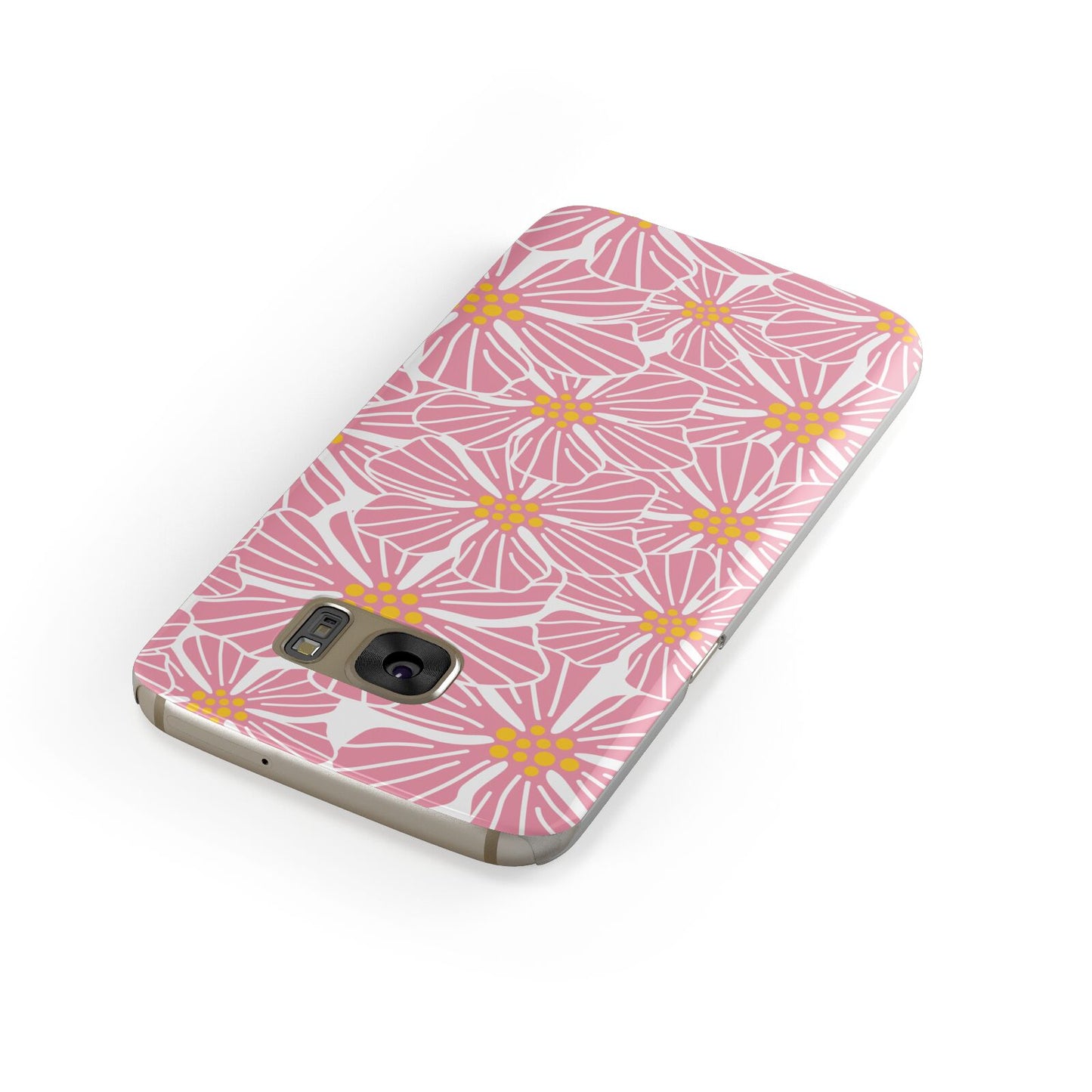 Pink Flowers Samsung Galaxy Case Front Close Up