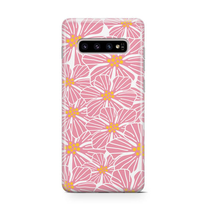 Pink Flowers Samsung Galaxy S10 Case