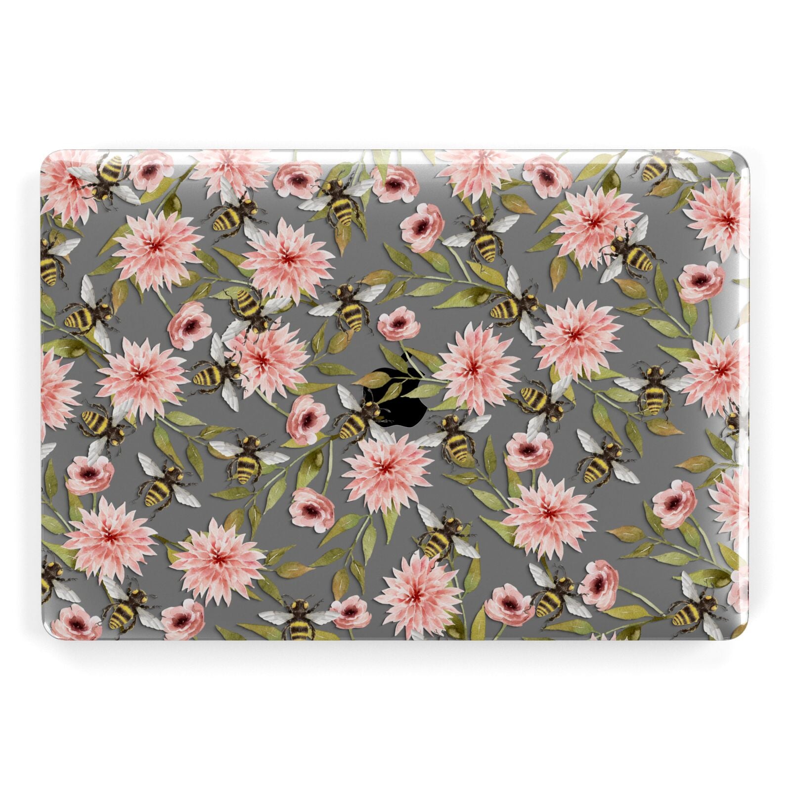 Pink Flowers and Bees Apple MacBook Case