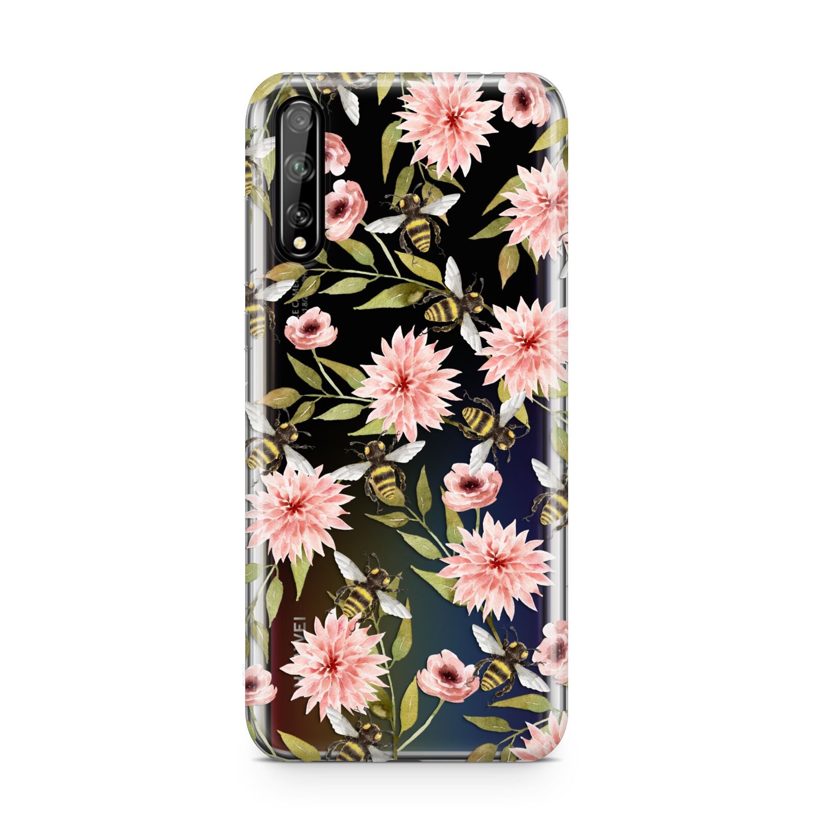 Pink Flowers and Bees Huawei Enjoy 10s Phone Case