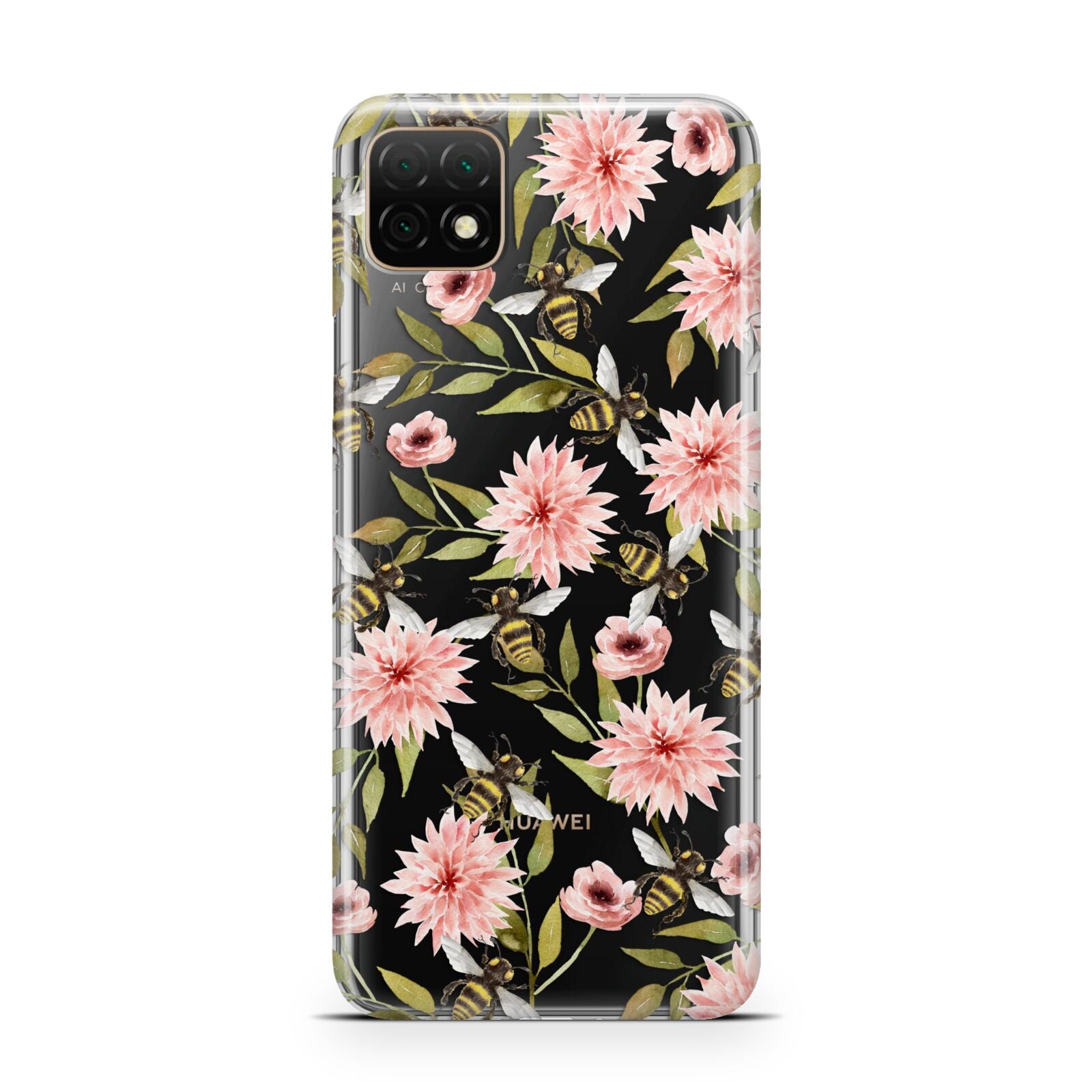 Pink Flowers and Bees Huawei Enjoy 20 Phone Case