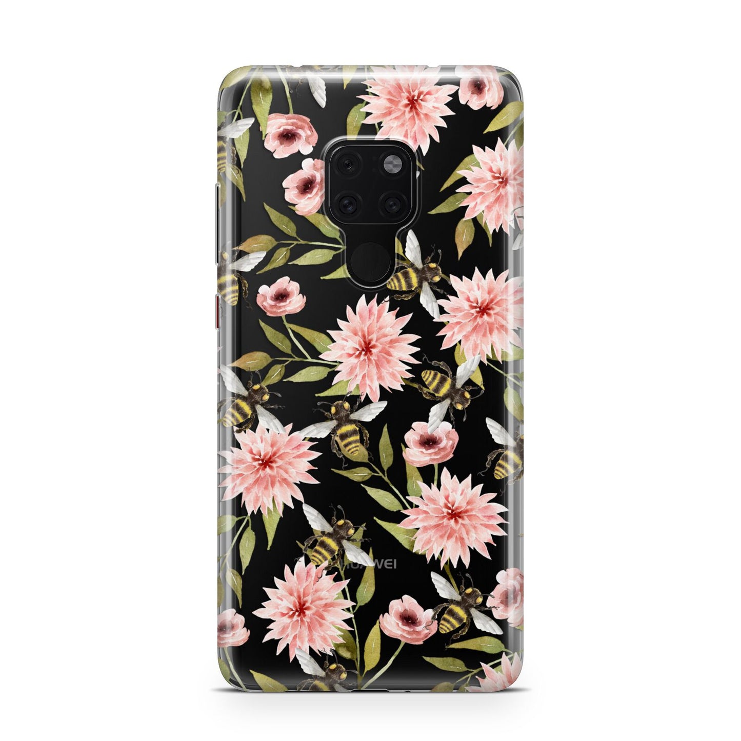 Pink Flowers and Bees Huawei Mate 20 Phone Case