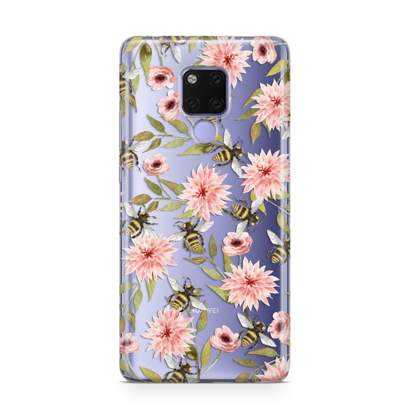 Pink Flowers and Bees Huawei Mate 20X Phone Case