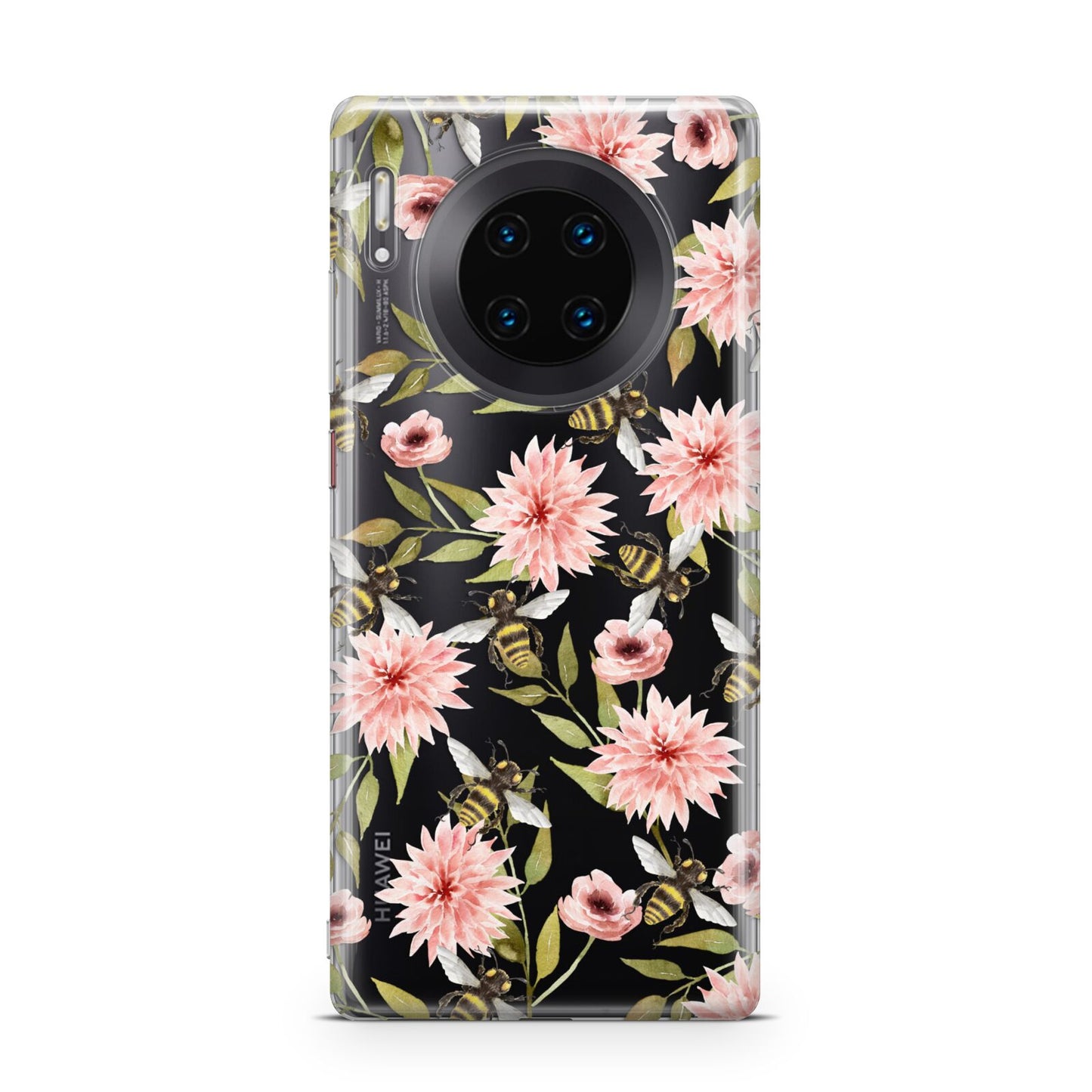 Pink Flowers and Bees Huawei Mate 30 Pro Phone Case