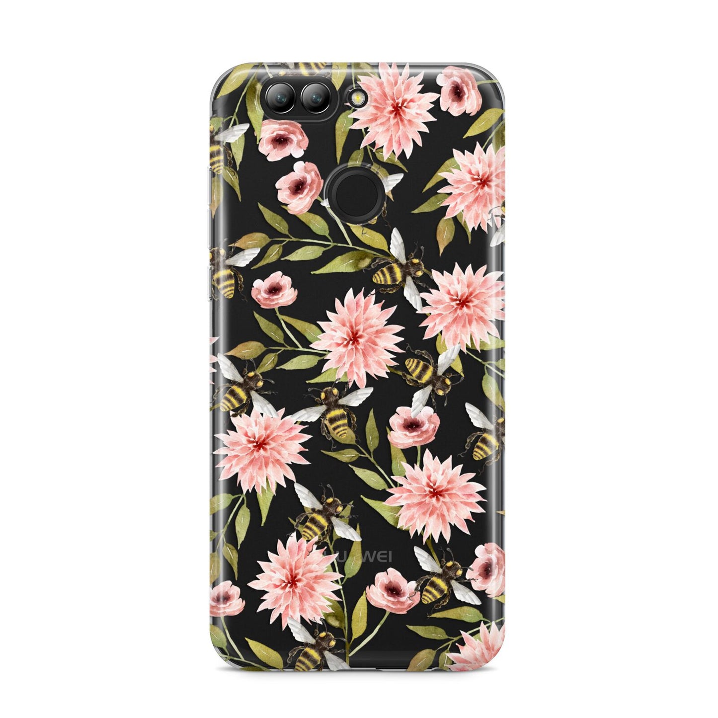 Pink Flowers and Bees Huawei Nova 2s Phone Case