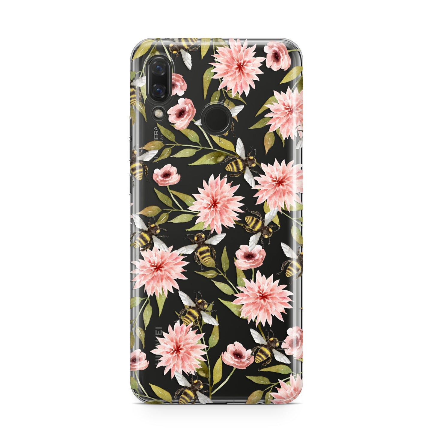 Pink Flowers and Bees Huawei Nova 3 Phone Case