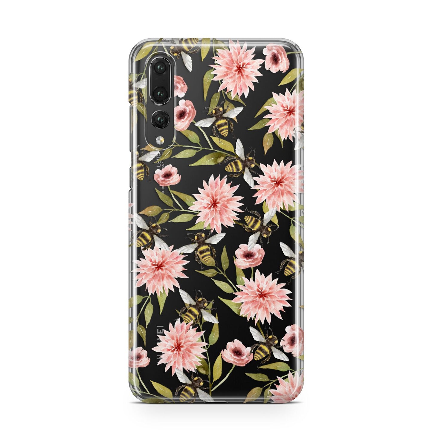 Pink Flowers and Bees Huawei P20 Pro Phone Case