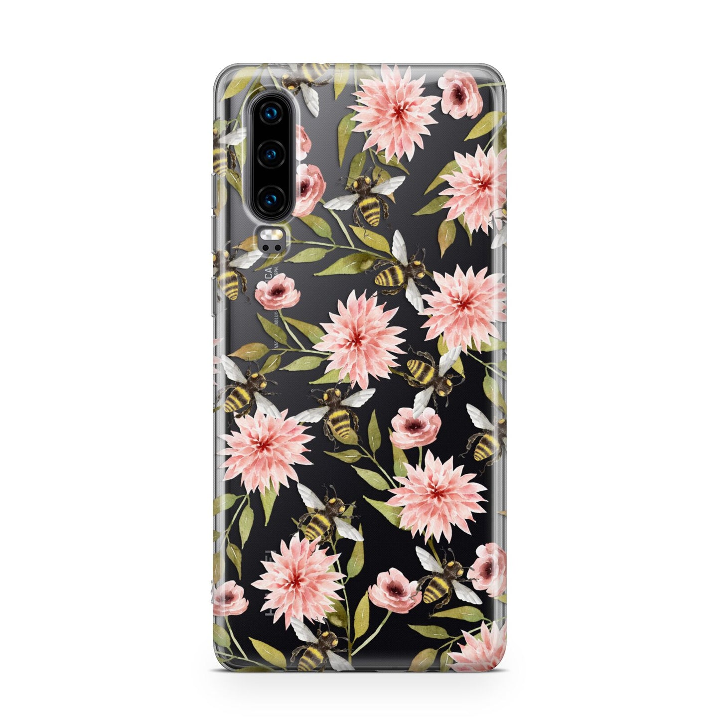 Pink Flowers and Bees Huawei P30 Phone Case