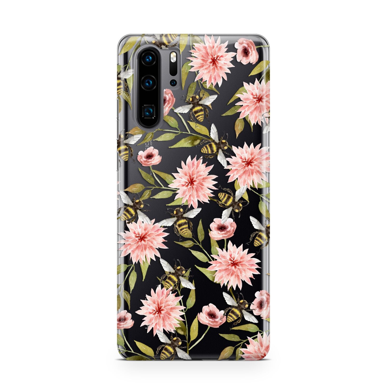 Pink Flowers and Bees Huawei P30 Pro Phone Case