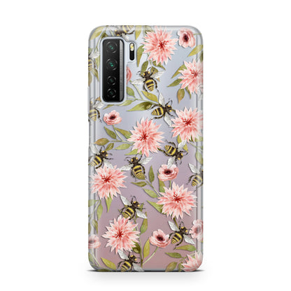 Pink Flowers and Bees Huawei P40 Lite 5G Phone Case