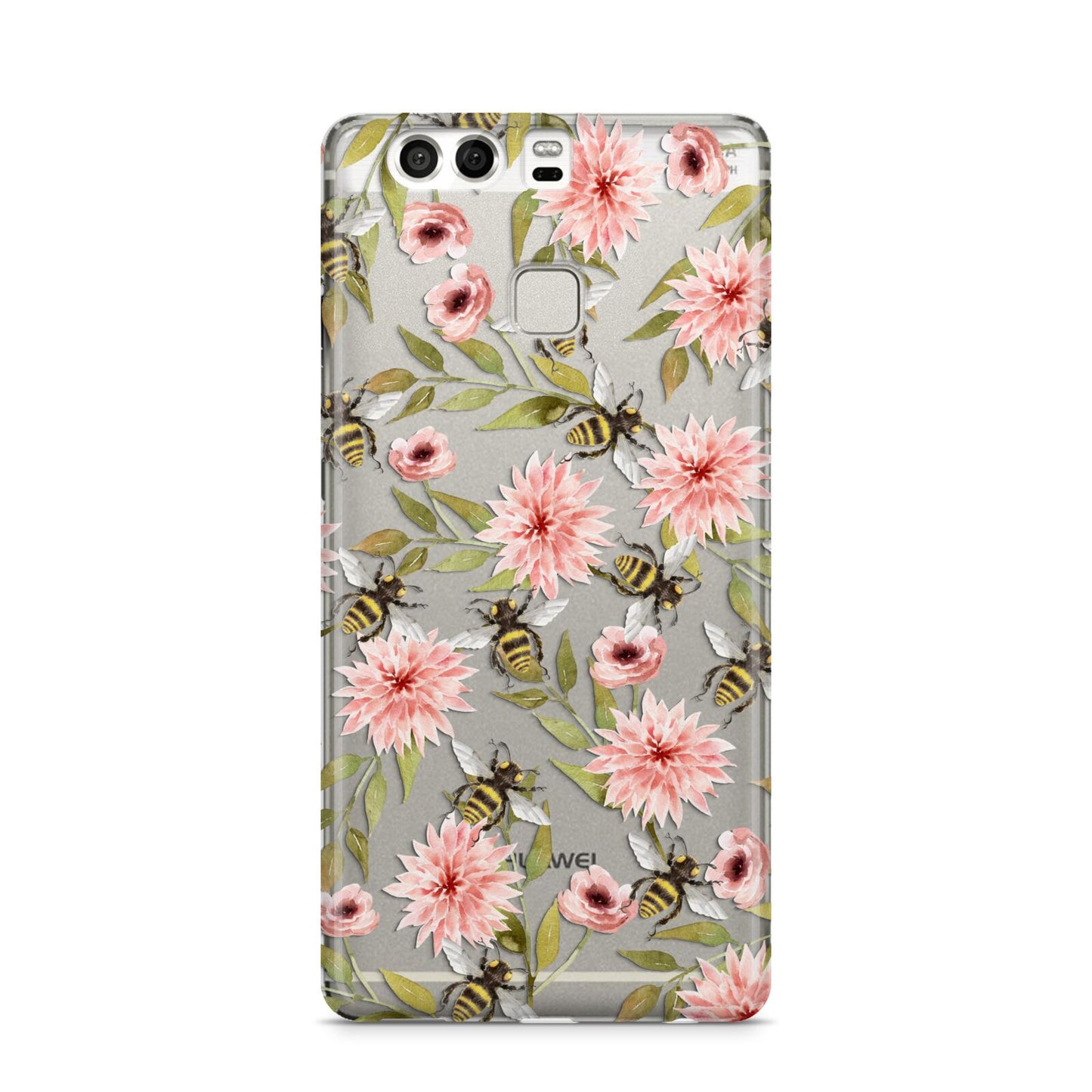 Pink Flowers and Bees Huawei P9 Case