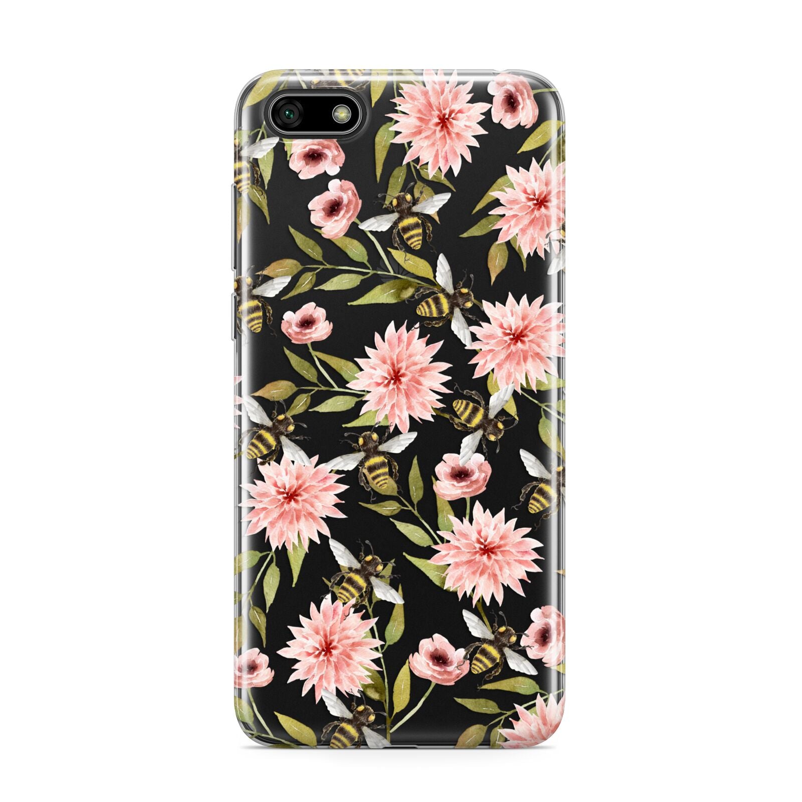 Pink Flowers and Bees Huawei Y5 Prime 2018 Phone Case