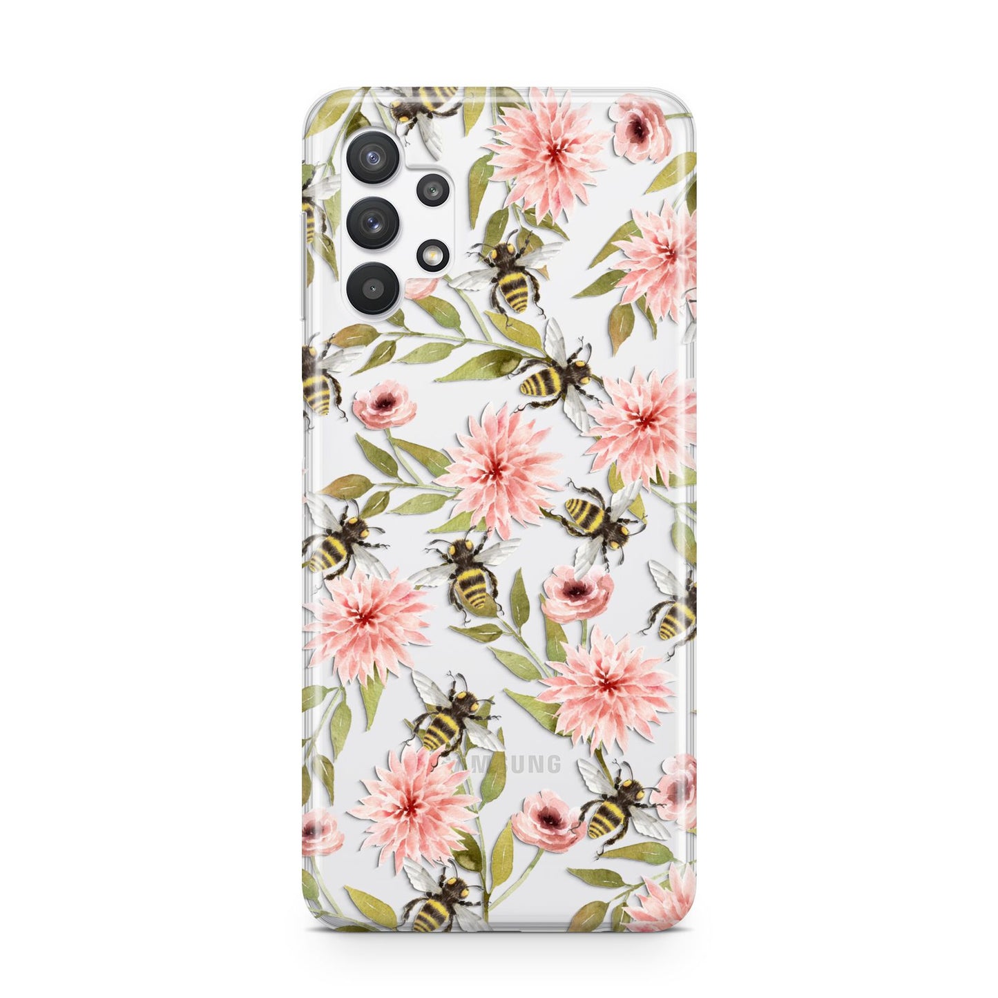 Pink Flowers and Bees Samsung A32 5G Case