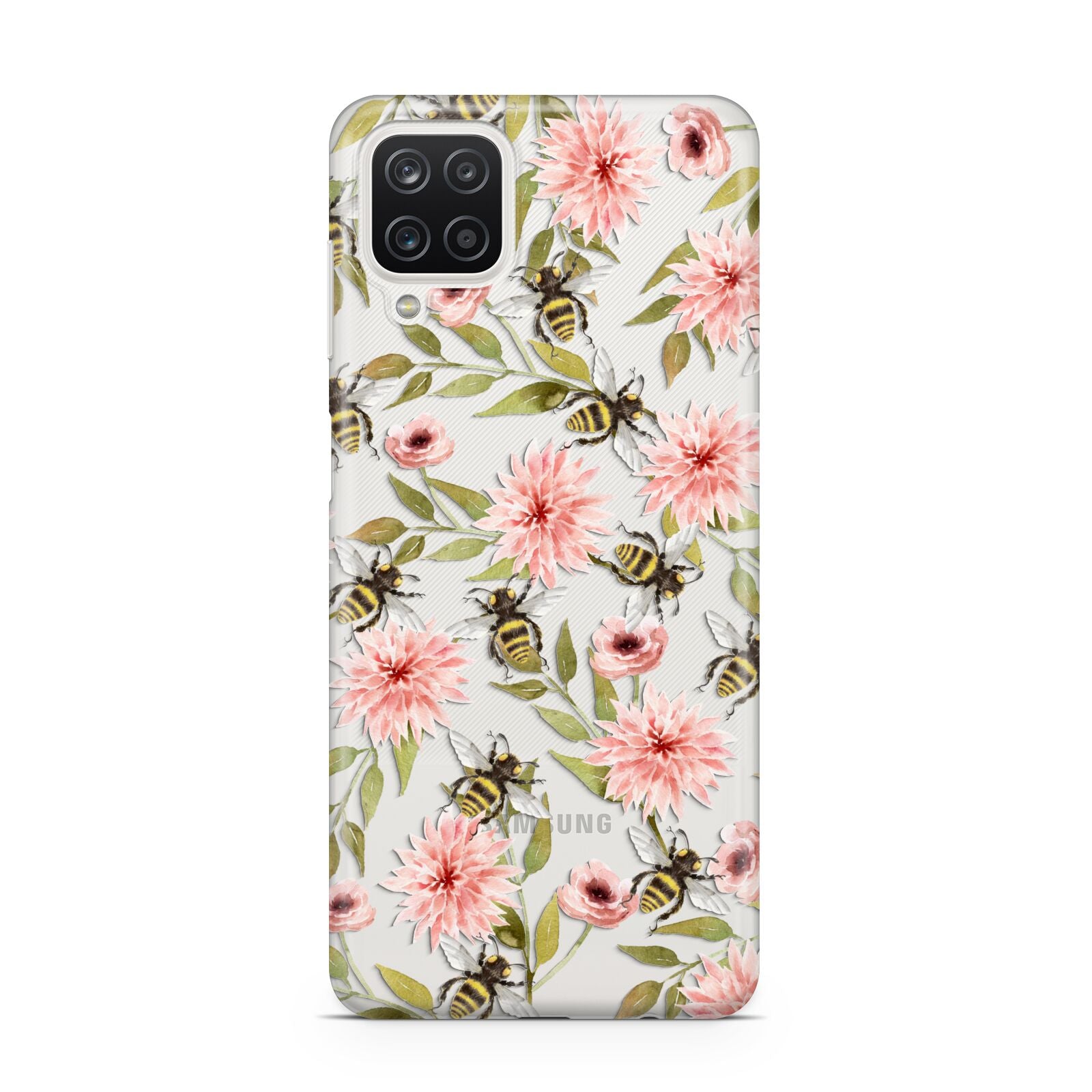 Pink Flowers and Bees Samsung M12 Case