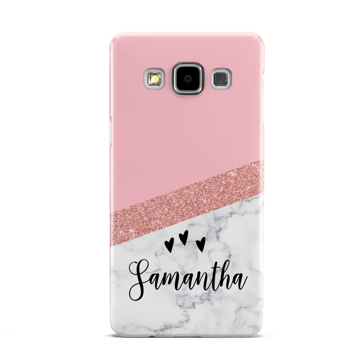 Pink Geometric Marble Personalised Name Samsung Galaxy A5 Case