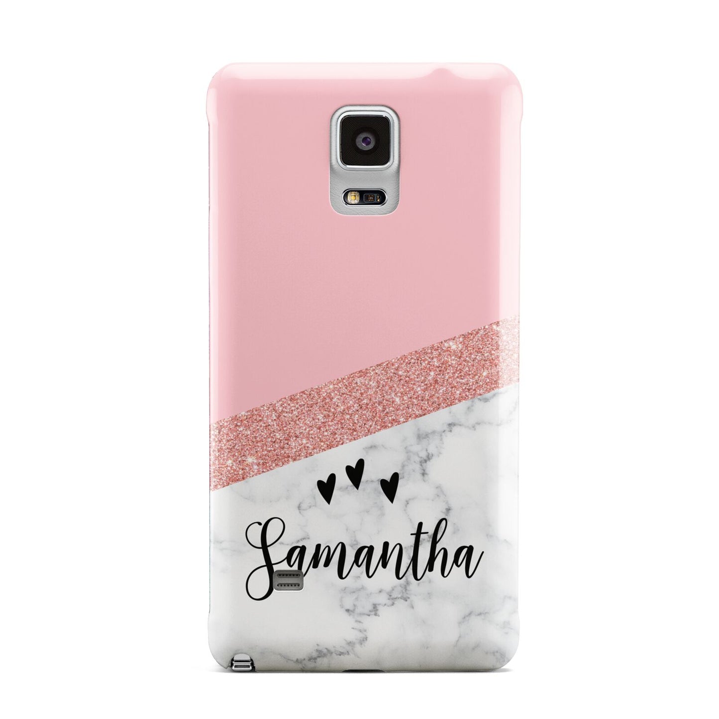 Pink Geometric Marble Personalised Name Samsung Galaxy Note 4 Case