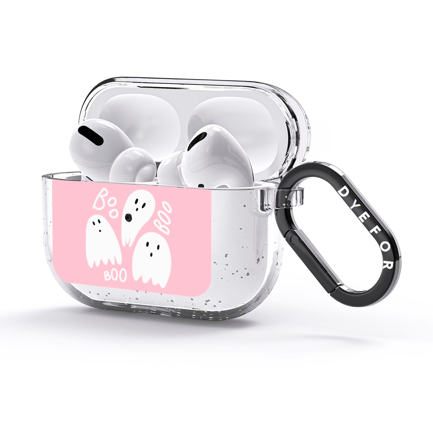 Pink Ghost AirPods Glitter Case 3rd Gen Side Image