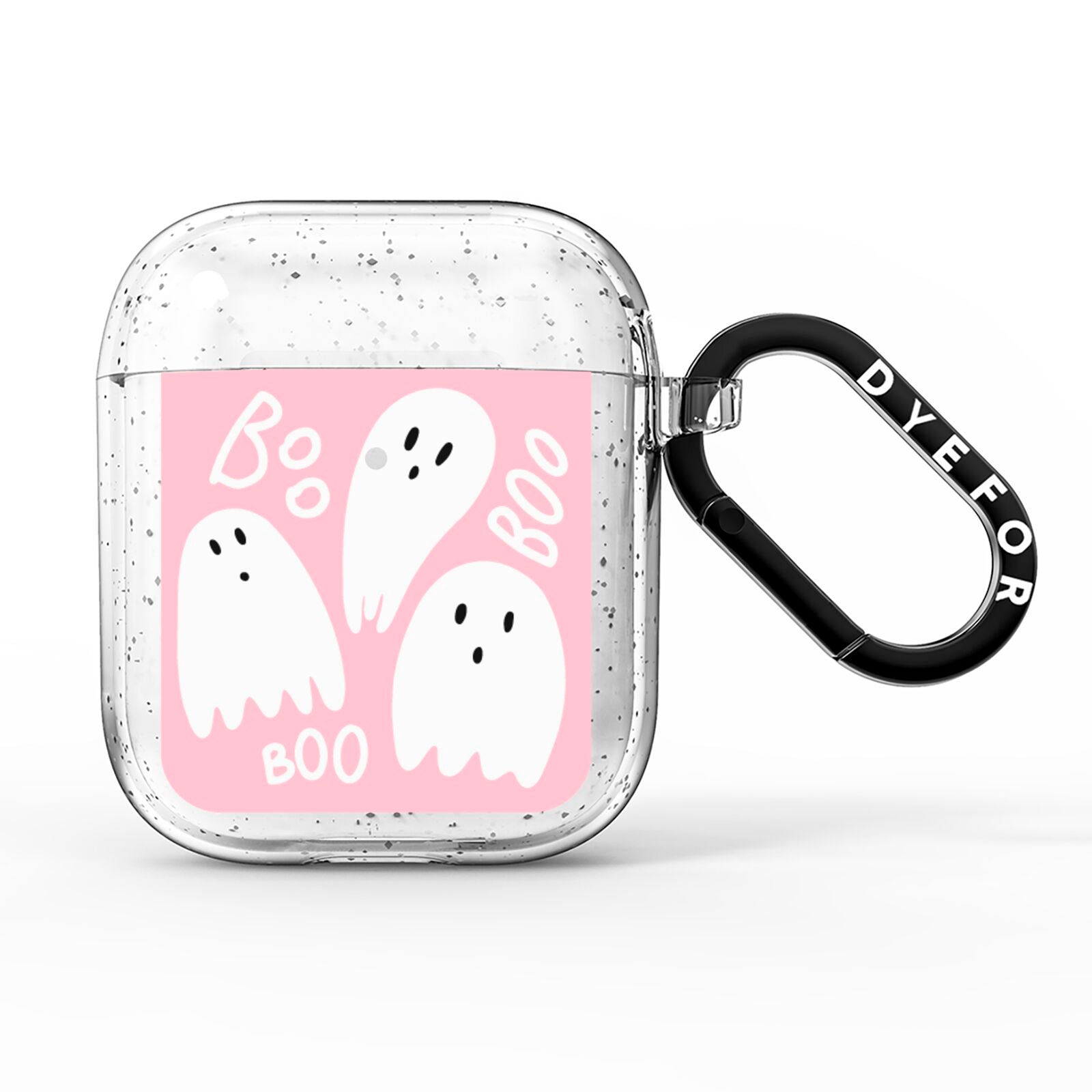 Pink Ghost AirPods Glitter Case