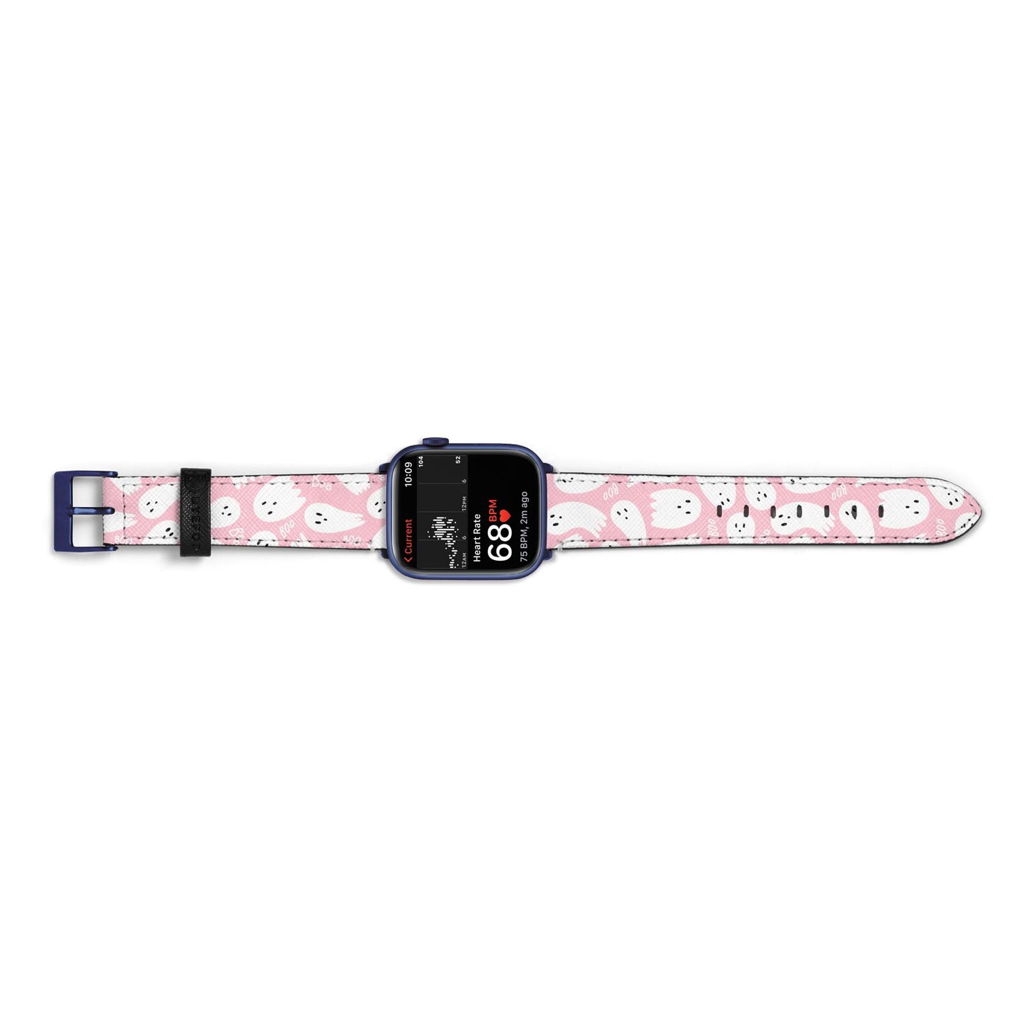 Pink Ghost Apple Watch Strap Size 38mm Landscape Image Blue Hardware