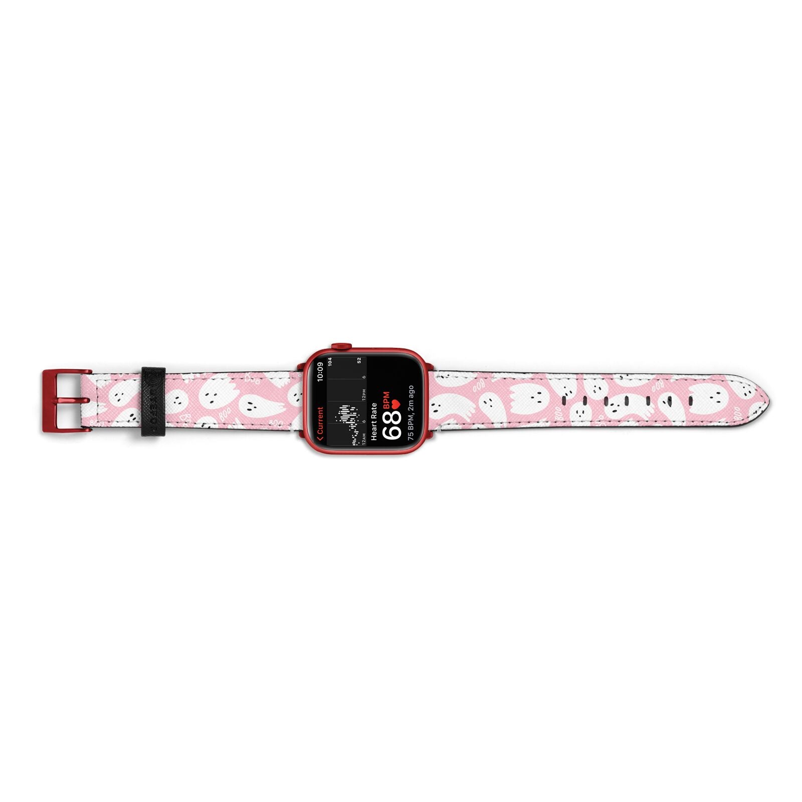 Pink Ghost Apple Watch Strap Size 38mm Landscape Image Red Hardware