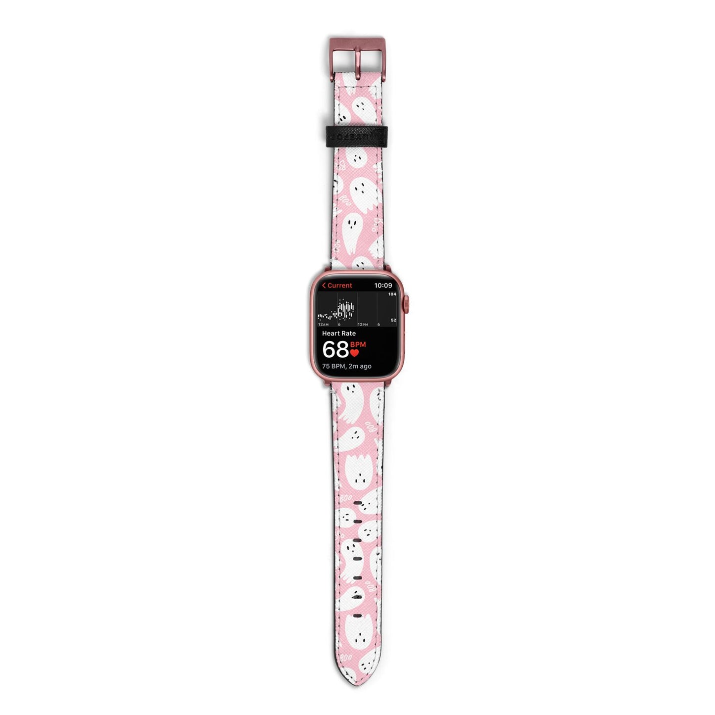 Pink Ghost Apple Watch Strap Size 38mm with Rose Gold Hardware