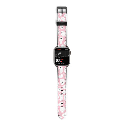 Pink Ghost Apple Watch Strap Size 38mm with Space Grey Hardware