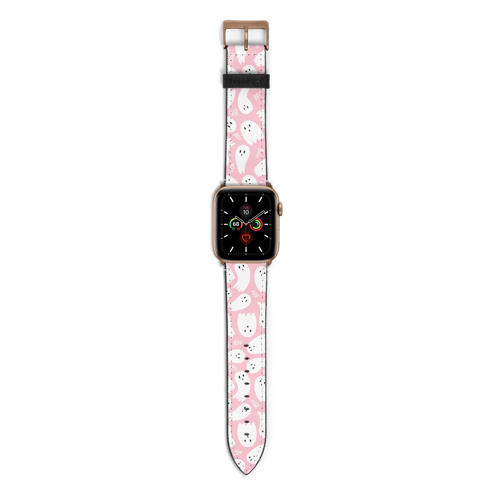 Pink Ghost Apple Watch Strap with Gold Hardware
