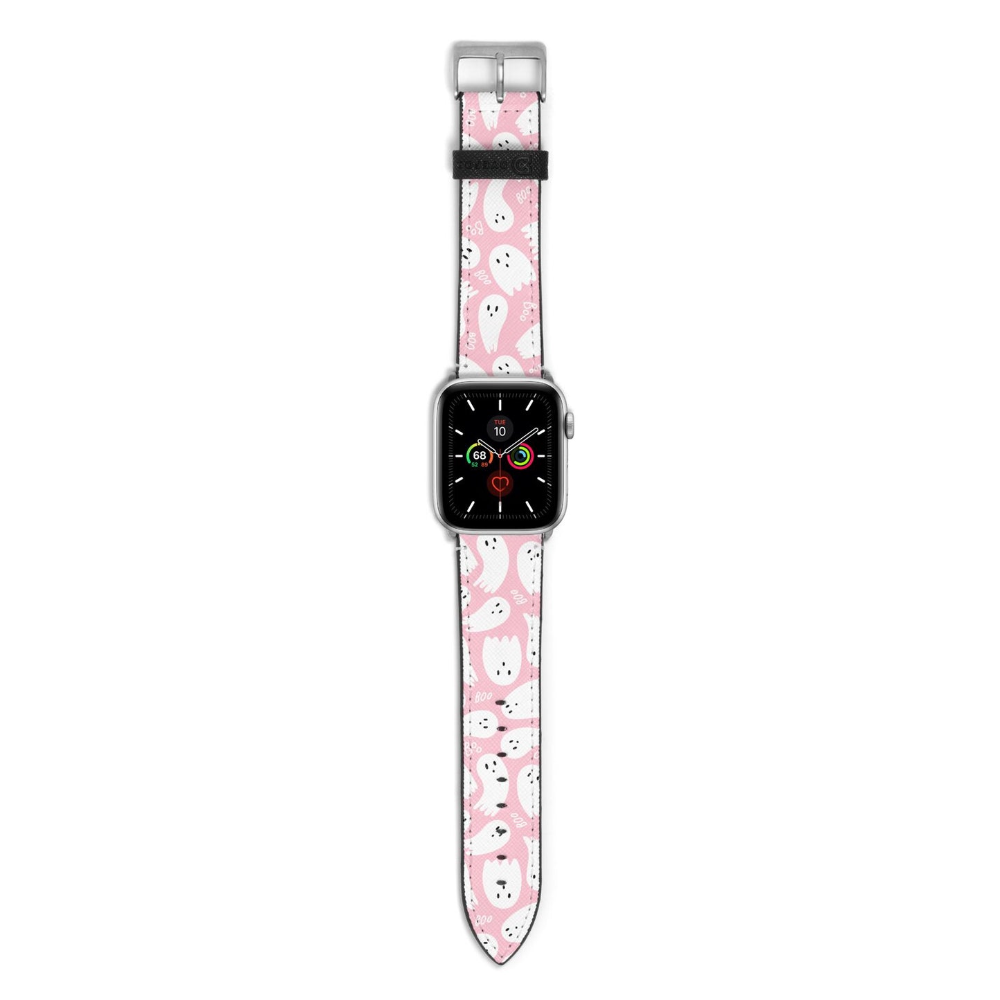 Pink Ghost Apple Watch Strap with Silver Hardware