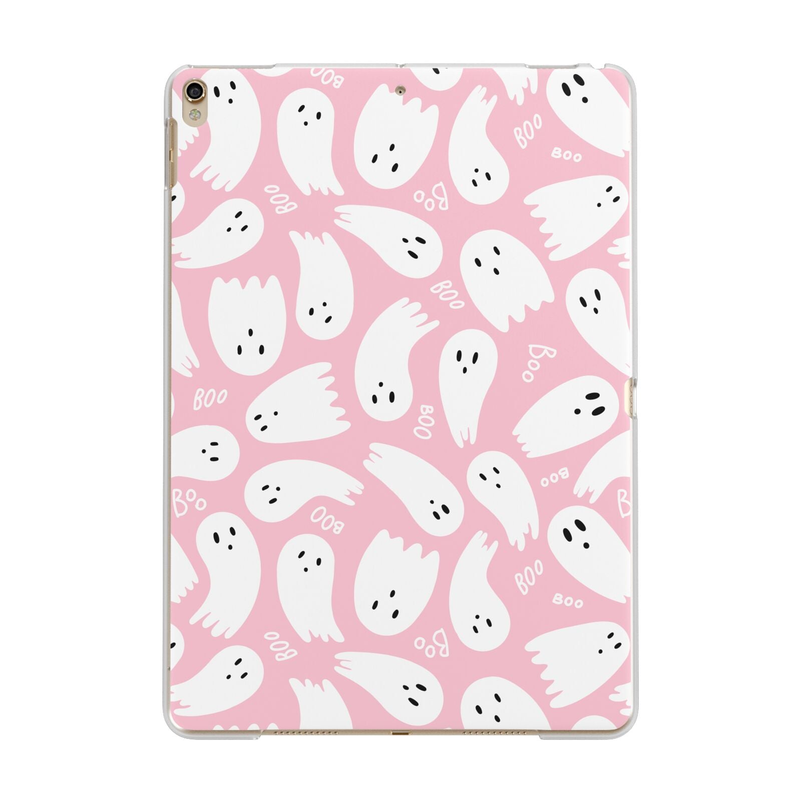 Pink Ghost Apple iPad Gold Case