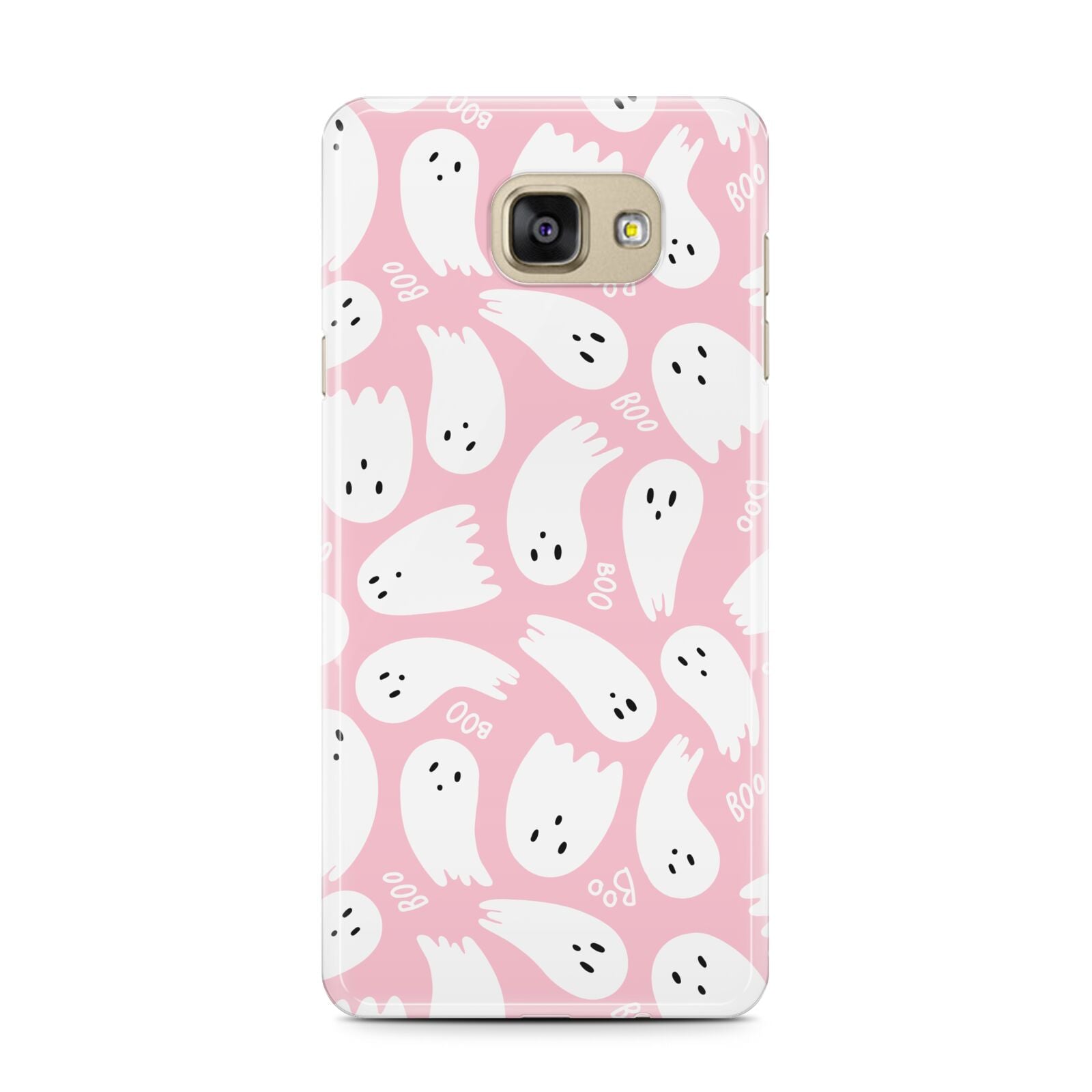 Pink Ghost Samsung Galaxy A7 2016 Case on gold phone