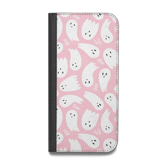 Pink Ghost Vegan Leather Flip iPhone Case