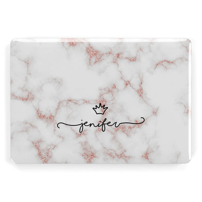 Pink Glitter Marble with Custom Text Apple MacBook Case