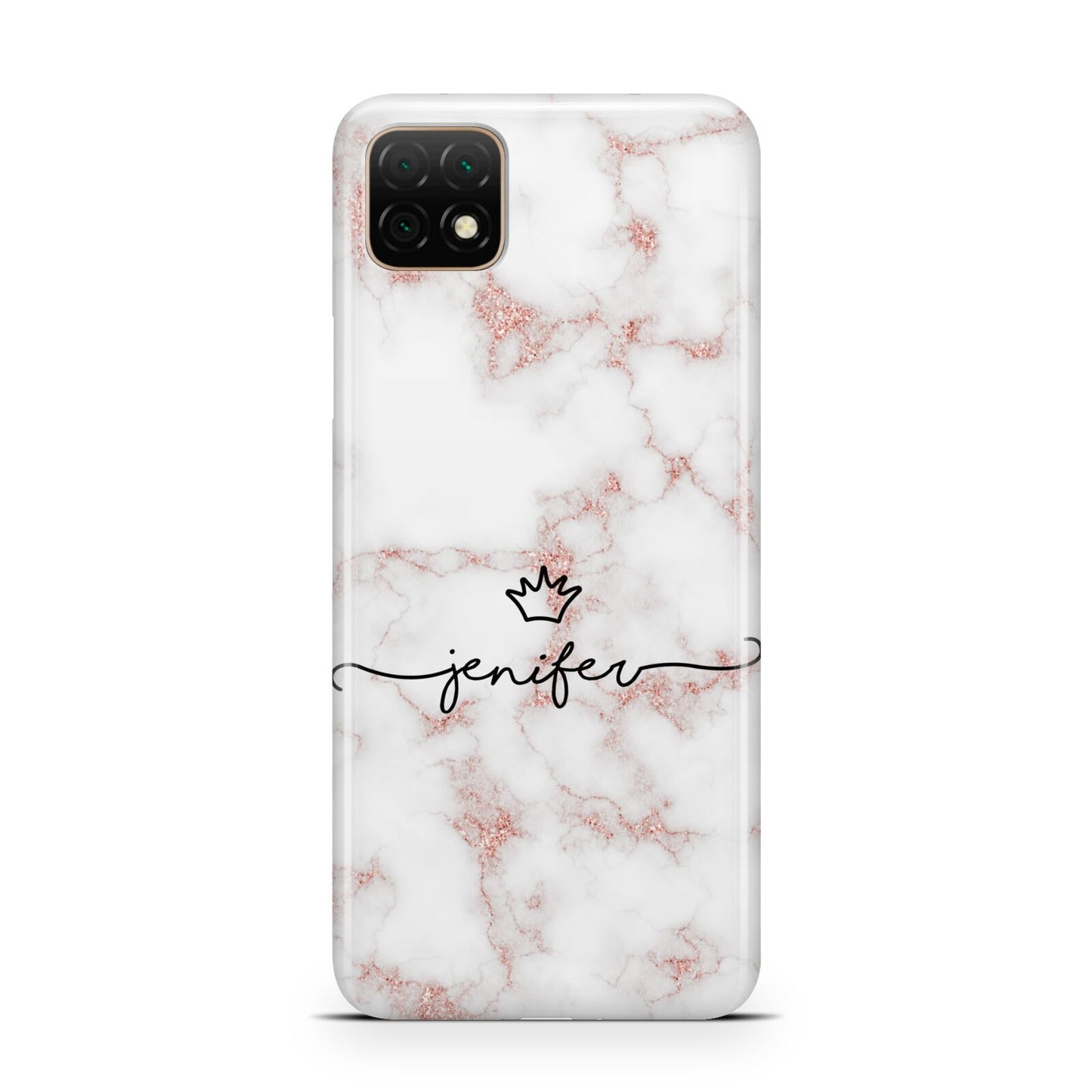 Pink Glitter Marble with Custom Text Huawei Enjoy 20 Phone Case