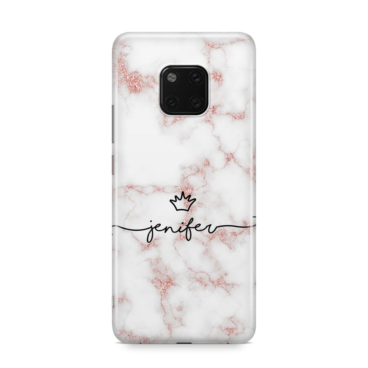 Pink Glitter Marble with Custom Text Huawei Mate 20 Pro Phone Case