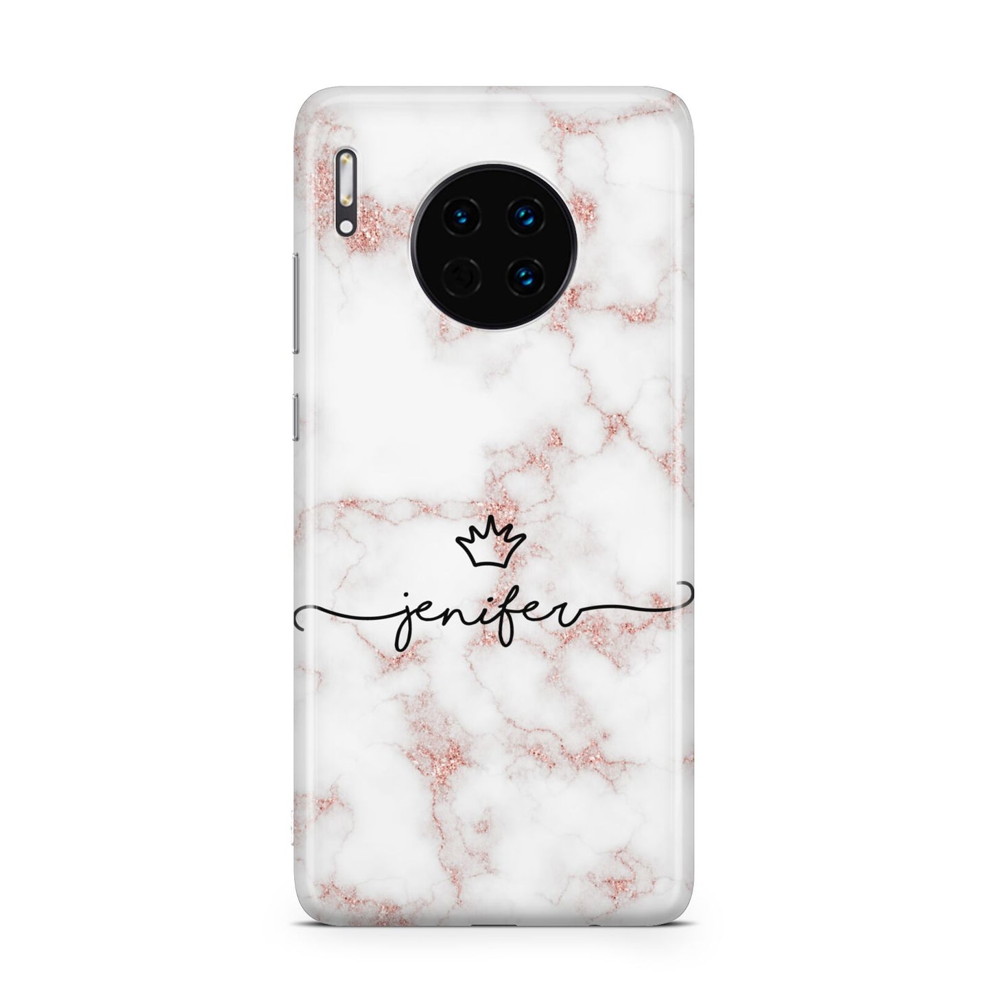 Pink Glitter Marble with Custom Text Huawei Mate 30