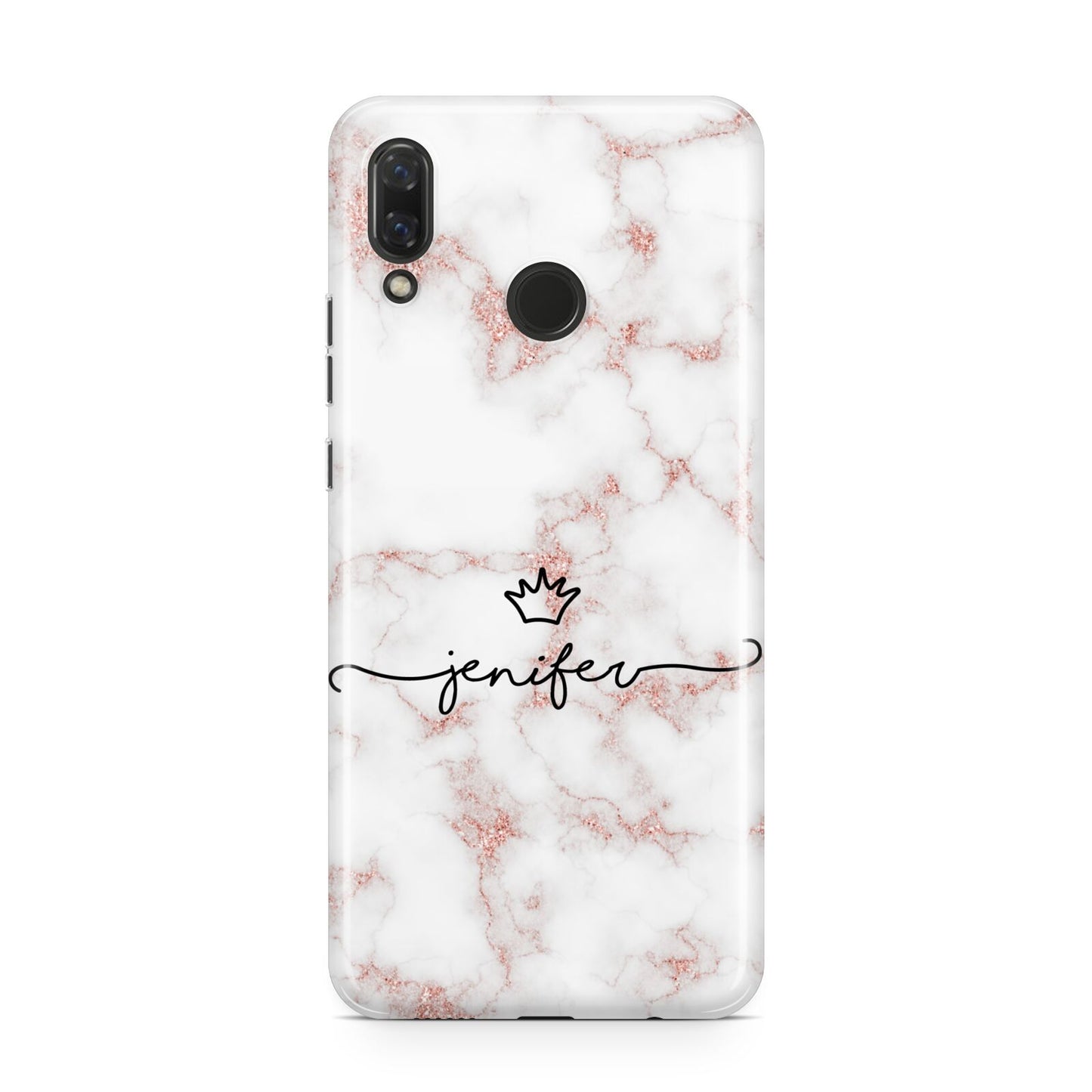 Pink Glitter Marble with Custom Text Huawei Nova 3 Phone Case