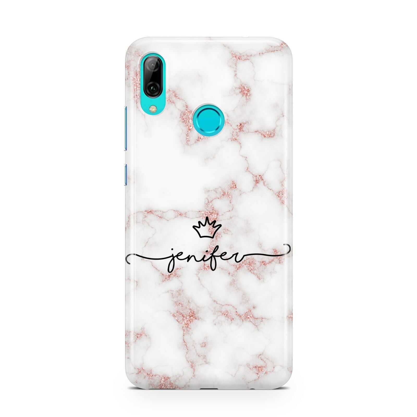 Pink Glitter Marble with Custom Text Huawei P Smart 2019 Case