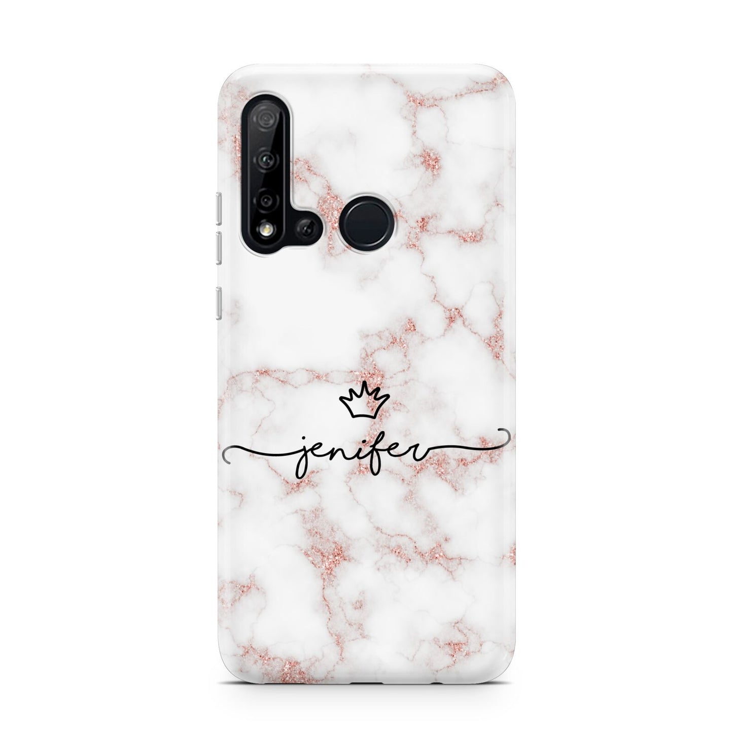 Pink Glitter Marble with Custom Text Huawei P20 Lite 5G Phone Case