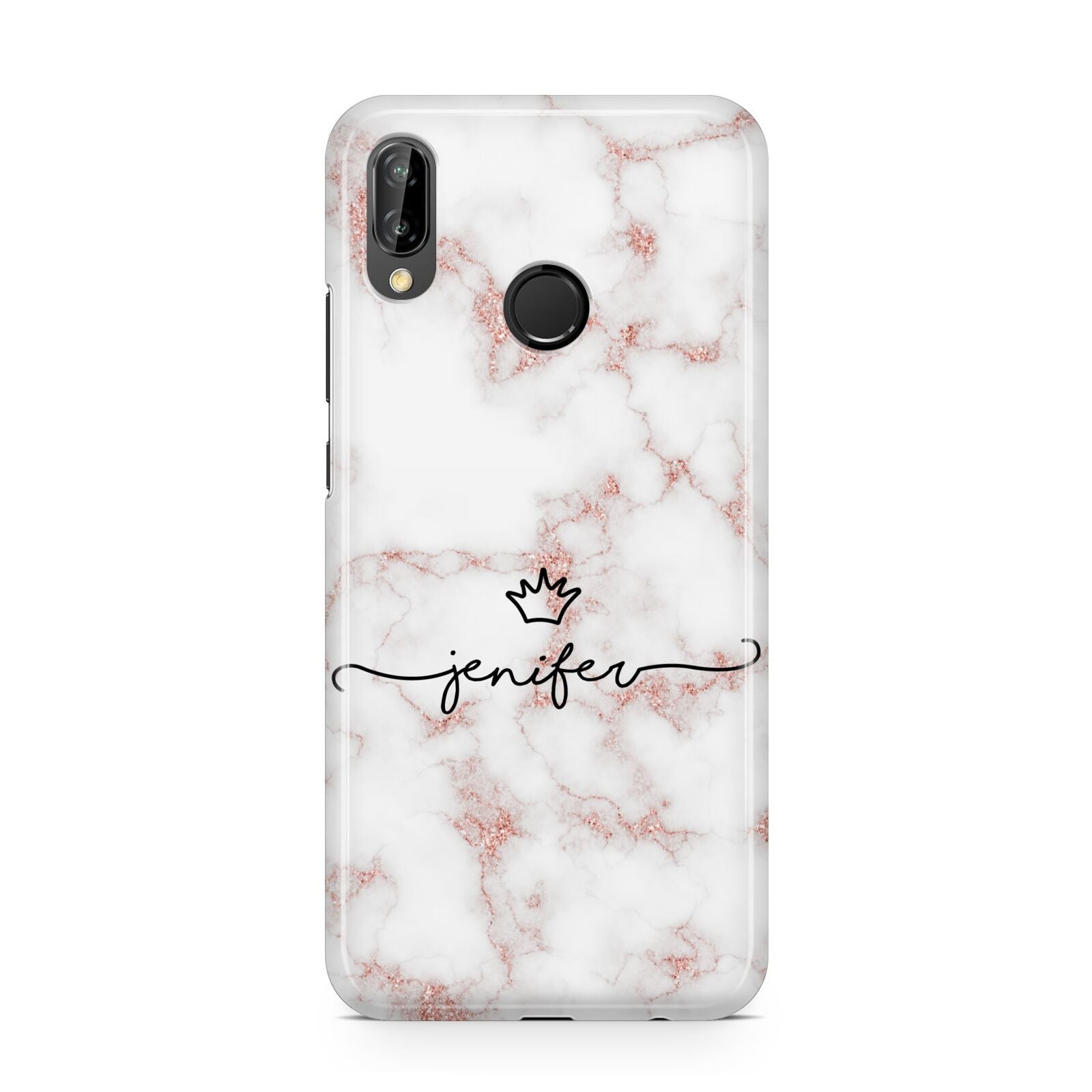 Pink Glitter Marble with Custom Text Huawei P20 Lite Phone Case