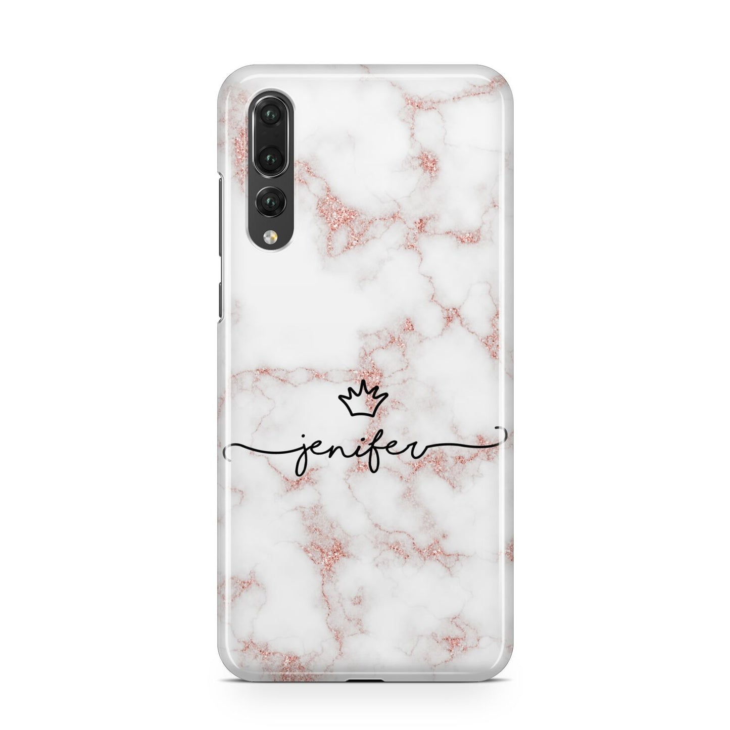 Pink Glitter Marble with Custom Text Huawei P20 Pro Phone Case