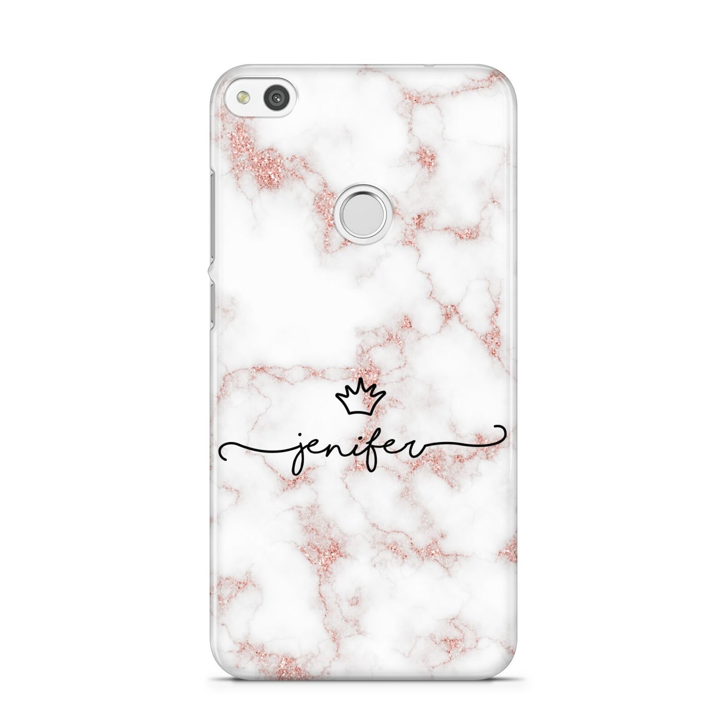 Pink Glitter Marble with Custom Text Huawei P8 Lite Case