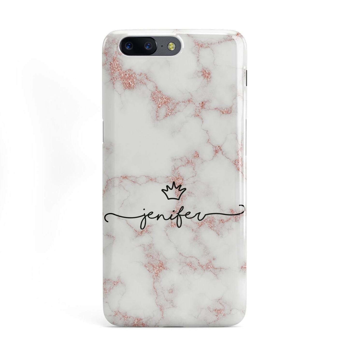 Pink Glitter Marble with Custom Text OnePlus Case