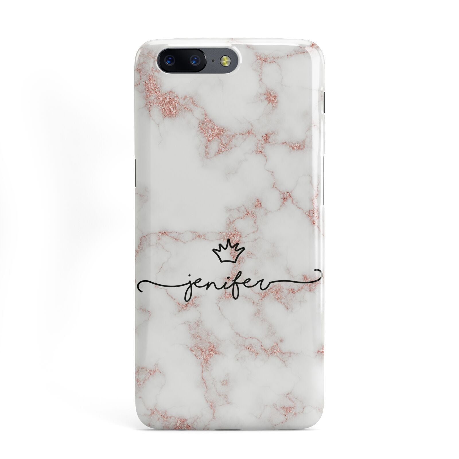 Pink Glitter Marble with Custom Text OnePlus Case