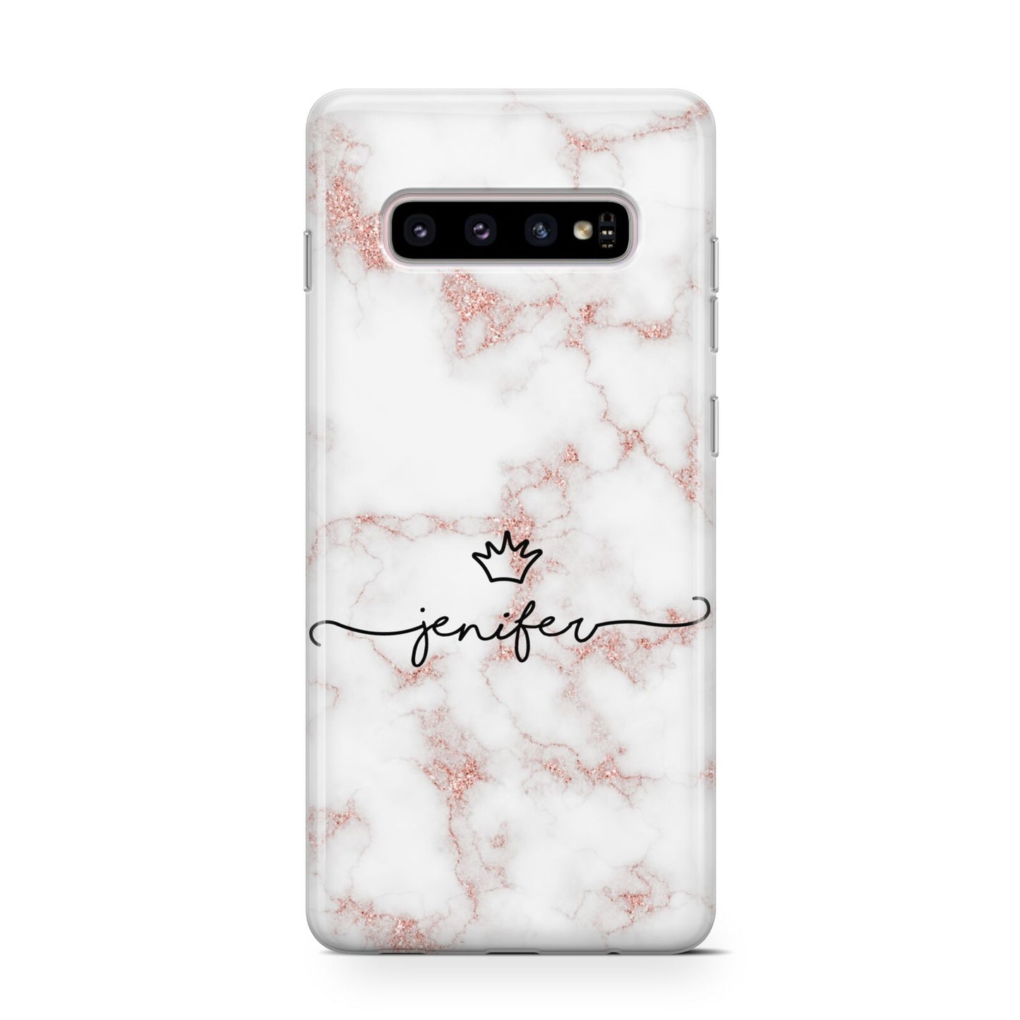 Pink Glitter Marble with Custom Text Protective Samsung Galaxy Case