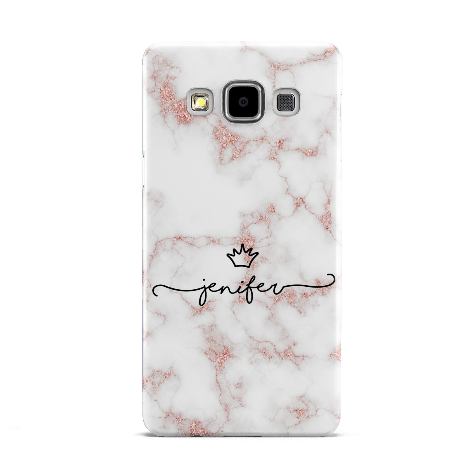 Pink Glitter Marble with Custom Text Samsung Galaxy A5 Case