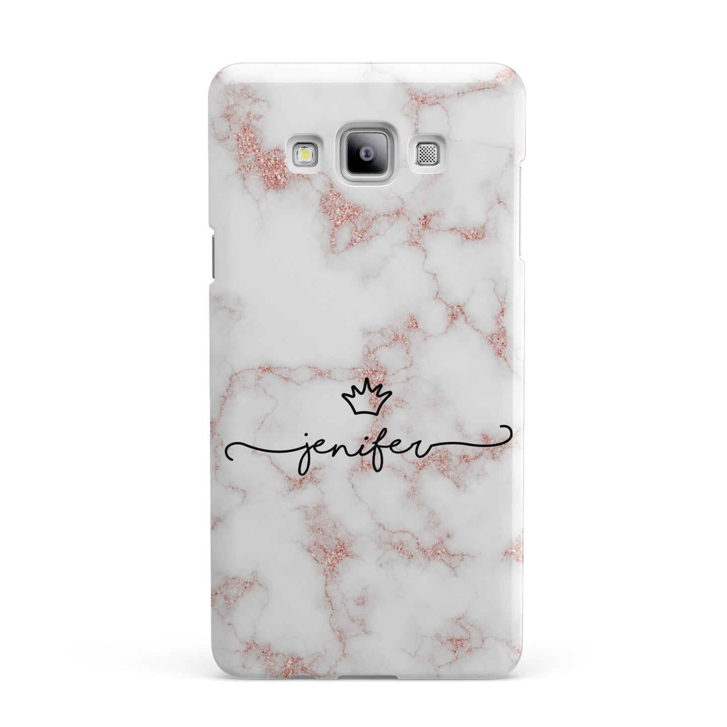 Pink Glitter Marble with Custom Text Samsung Galaxy A7 2015 Case